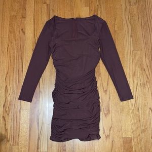 Brown Ruched Dress